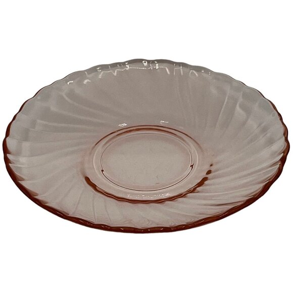 Arcoroc France Luminarc Rosaline Pink Swirl Cup & Saucer Cup 3 1/2 Saucer 5 1/2" - Picture 6 of 16